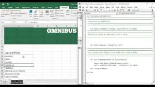 Omnibus Excel Tutorials - Types of Paste and Creating Worksheets from Range