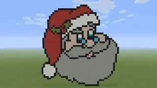 Minecraft Pixel Art - Santa Claus Face