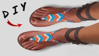 Macrame - Macrame I  tutorial sandale tong multicolore en macramé bricolage