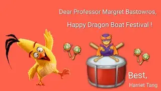 Pianist Harriet Tang sends the Happy Dragon Boat Festival greeting to Professor Margret Bastowros❤️