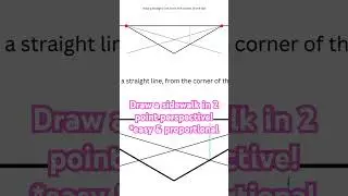 Easy, Fast way to divide a plane in 2 point perspective! Perfect for a sidewalk #perspective #art