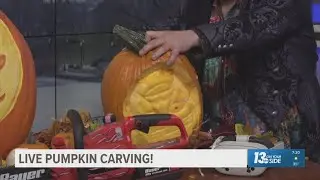 Pumpkin carving pro gives us a live demonstration