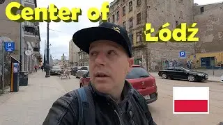 Walking in the CENTER of ŁÓDŹ to a place called MANUFAKTURA.