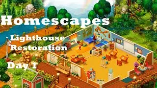 Homescapes Movies #2 HD after level 5288 -  light house restored Day 1| lake protection program |ios