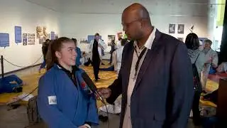 Capital Combat Parley's Garmamie speaks with Lethbridge Kyodokan Judo Club's Keira Westlake