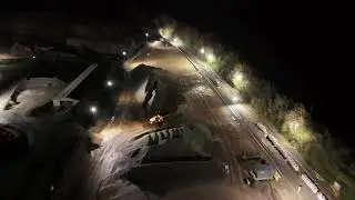 Night Flight over Tytherington Quarry in South Gloucestershire (DJI Mini 4 Pro 4K Footage)