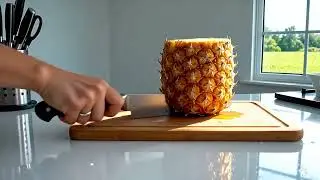 asmr cutting of pineapple