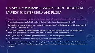 U.S. Space Command supports use of 'responsive launch' to deter China and Russia