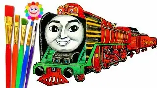 How to DRAW Train Thomas and Friends TRAINS Video for KIDS Coloring Pages Yong Bao