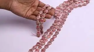 Rhodochrosite Hexagon Beads AAA Grade Size- 15x20 MM Length- 16 Inch 1 Strand Weight 326 Cts