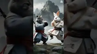 Cat Warrior vs Rabbit Warrior#cat #ai #cute #funnycats #catlover