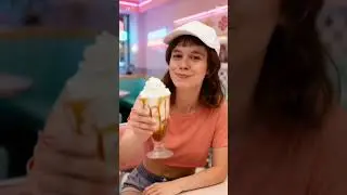 AI Ester still enjoying icecream, even there IS -20⁰C outside.☺️ #icecream #summerdrink