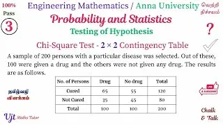 Chi-Square Test | 2&times;2 Contingency Table Ex 3| Hypothesis Testing | Probability & Statistics | P & S