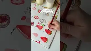 Остальные фрукты уже в профиле 🍑Как нарисовать фрукты акварелью, простой туториал по рисованию😌