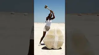 Limestone ASMR &mdash; harsh sun, heavy strike, hollow stone revealed ☀️🪨