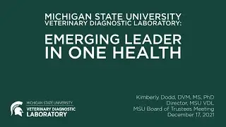 MSU VDL - Emerging Leader in One Health