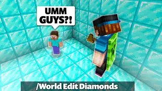 Trolling noobs with WORLD EDIT in minecraft..