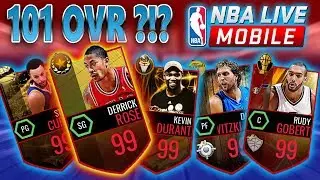 101 OVR LINEUP?!? CRAZIEST LINEUP IN NBA LIVE MOBILE + 99 OVERALL DERRICK ROSE FULL GAMEPLAY