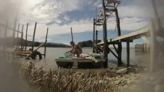 raft seat frame, pontoon, jetty, Riwaka Wharf, time-lapse, GoPro