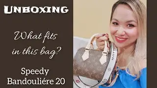 Louis Vuitton SPEEDY BANDOULIÈRE 20 in Black (Monogram Canvass):  Unboxing and What Fits Inside!