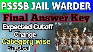 PSSSB JAIL WARDER 👉 Cutoff after Final Answer Key 👉 💯% SAFE SCORE ☑️ PSSSB JAIL WARDER and MATRON