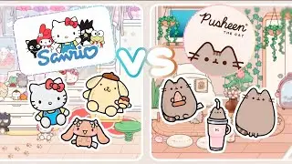 Sanrio VS Pusheen rooms in Tocaboca|Aesthetic| #fypp #aesthetic #tocaboca #roomideas 