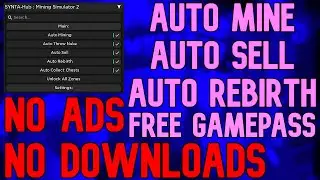 Best Mining Sim 2 script | Auto rebirth | Auto mine | Auto sell | Not Patched | No Ban [2022]