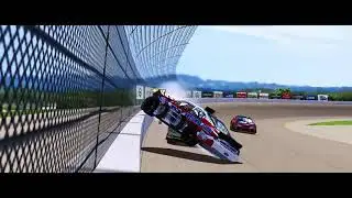 NR2003 2003 GFS Marketplace 400 Todd Bodine and Kenny Wallace Crash @ Michigan Reenactment