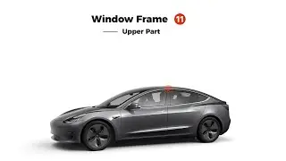 Tesla Model 3 Chrome Delete Blackout Vinyl Overlay | Window Frame Upper Part-DIY Step-by-Step Guide