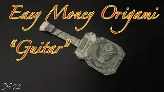 $1 Money Origami ギター “Guitar” US dollar bill origami, Gift idea / お札で折り紙