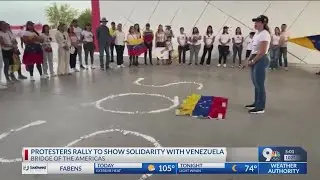 Protesters rally at BOTA to show solidarity with Venezuela