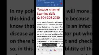 GDB solution CS504 2020