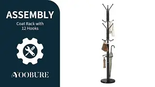 🛠️ Yoobure Metal Coat Rack Freestanding with Natural Marble Base Assembly Video 🛠️