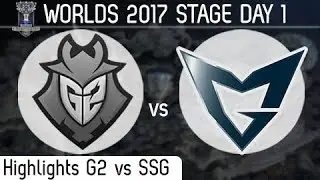 05/10/2017 G2 vs SSG Highlights - Day 1 Group C WORLDS 2017 G2 Esports vs Samsung Galaxy