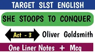 She Stoops to Conquer Act 3 Mcq Questions
