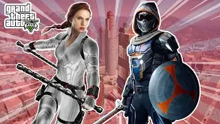 GTA 5 - Black Widow (White Suit) VS TASKMASTER with Next-Gen Real Life Graphics