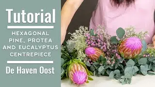 Hexagonal Pine, Protea and Eucalyptus Centerpiece