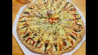 SPRINGTIME HAM & ASPARAGUS PIZZA WITH A CREAMY LEMON CHEESE SAUCE