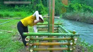 Building a Long Bamboo Bridge Across the River &ndash; Handmade Bridge Piers and Deck