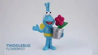 Blue Twiddlebug - Flowerpot - Applause - Sesame Street