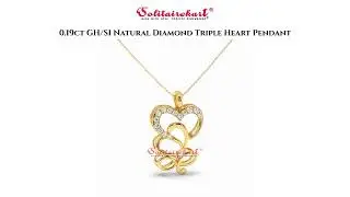 0.19ct GH/SI Natural Diamond Triple Heart Pendant