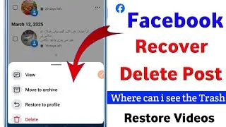 How To Recover Deleted Facebook Post||Facebook Trash Bin Kaha Hota Hai||Trash To Facebook