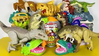 ASMR Satisfying Unboxing Jurassic World Rebirth T-rex Spinosaurus Triceratops Stegosaurus Baryonyx