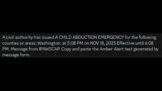 EAS FAIL - Washington statewide amber alert - 11/18/25