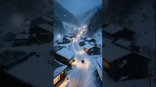 ❄️ 눈 내린 산골 마을을 따라 이어지는 밤 산책🚶 Snowy Night Walk 🚶 #ASMR #Calm #WinterMood