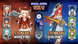 C0 Klee Mono Pyro & C0 Nilou Bloom | Spiral Abyss 3.5 Floor 12 - Genshin Impact