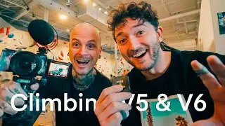 Trying to climb v5 , v6 | climbing bouldering vlog