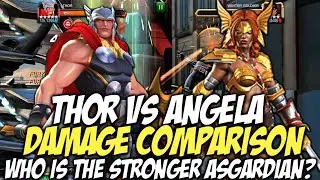 Thor Vs Angela Damage Comparison! | Battle Of The Asgardian | Marvel Contest Of Champions