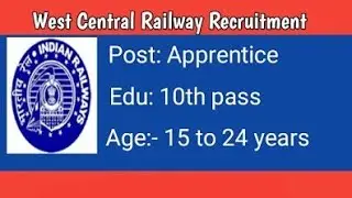 West Central Railway Apprenticeship 570 vacancy 2020