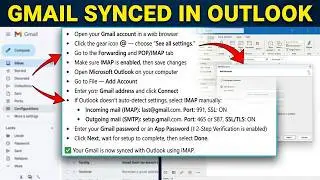 How to Setup Gmail IMAP Settings in Outlook | Gmail IMAP Settings for Outlook | Outlook Gmail IMAP